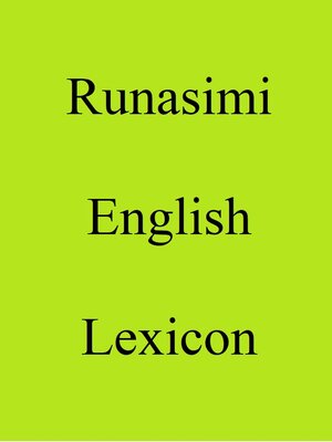 cover image of Runasimi English Lexicon